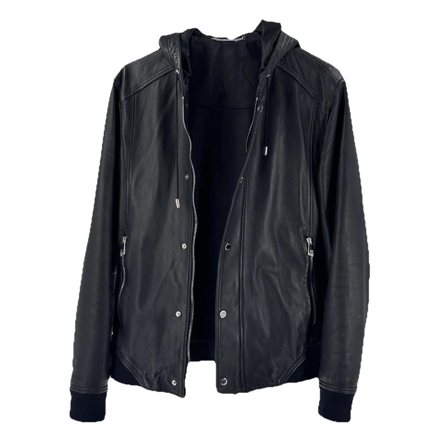 Authentic Versace Men's Leather Jacket Made In Italy Size Medium